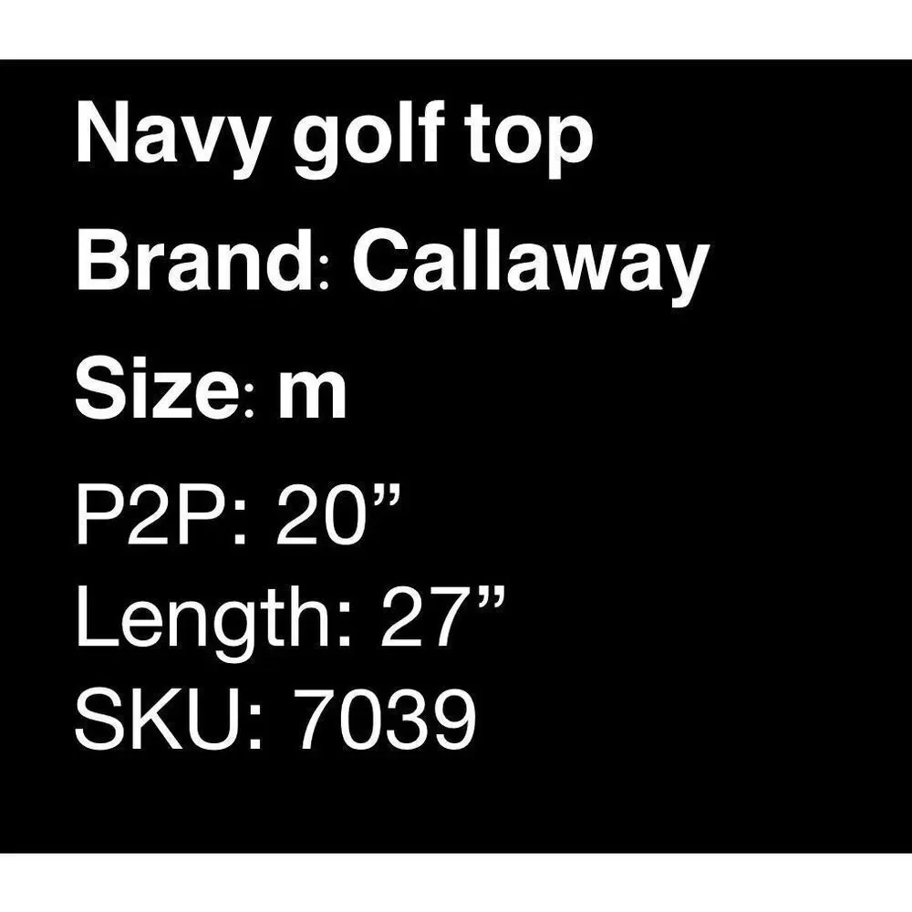 Callaway Navy and White Golf Polo- Size M